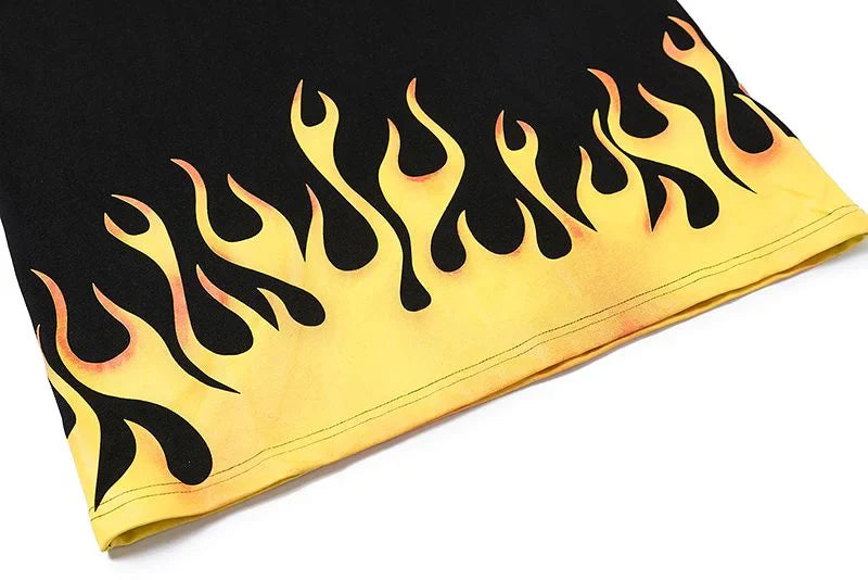 Camiseta Palm Angels Preta Flames Preta