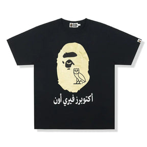 Camiseta BAPE x OVO Ape Head Black Gold