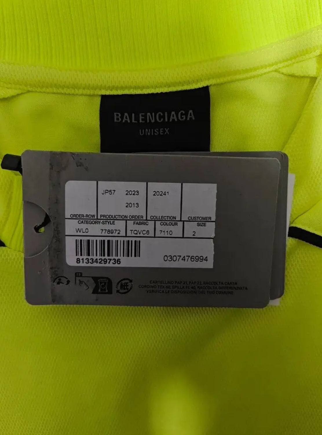 Camiseta Balenciaga BL Soccer Manga longa