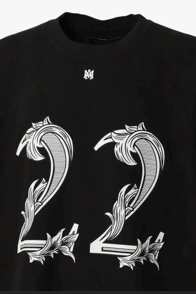 Camiseta Amiri 22 Logo-Print White Black