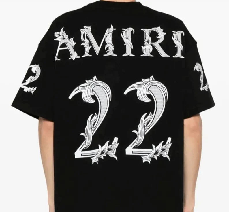 Camiseta Amiri 22 Logo-Print White Black