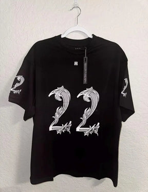 Camiseta Amiri 22 Logo-Print White Black