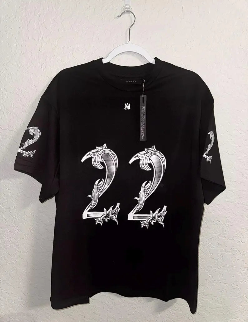 Camiseta Amiri 22 Logo-Print White Black