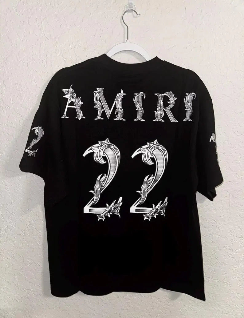 Camiseta Amiri 22 Logo-Print White Black