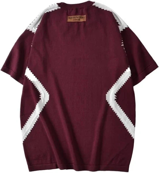 Camiseta Louis Vuitton Short-Sleeved Cotton Intarsia Crewneck