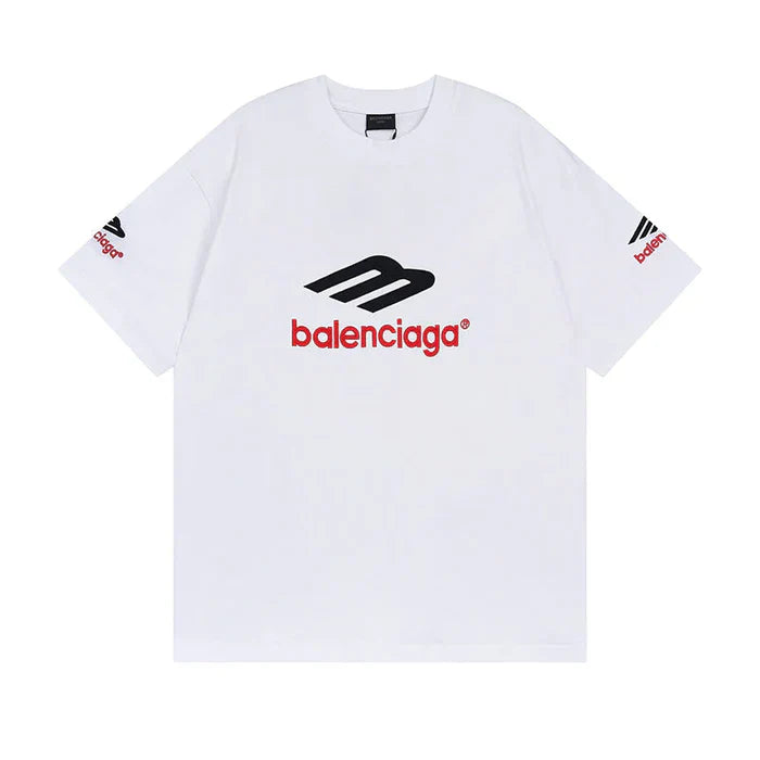 Camiseta Balenciaga Logo Embroidered Branca