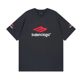 Camiseta Balenciaga Logo Embroidered Preta